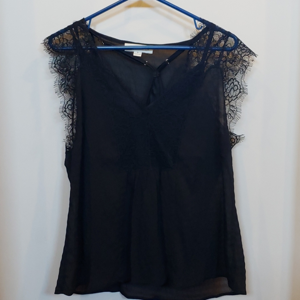 Black sheer tank top